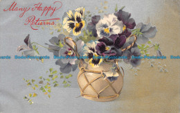 R158692 Greetings. Many Happy Returns. Flowers In Vases. Wildt And Kray. 1905 - World