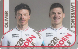 Cyclisme , Lidkaart Oliver & Lawrence NAESEN 2021 (format 8.5 X 5.5) - Radsport