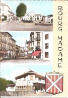 BOURG MADAME (66) La Mairie - Un Coin De La Ville - La Douane En 1964  CPSM GF - Other & Unclassified