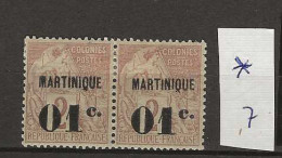 1888 MH Martinique Yvert 7 . - Unused Stamps