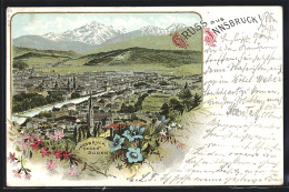 Lithographie Innsbruck, Stadtpanorama Vom Berg Gesehen  - Autres & Non Classés
