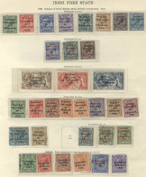 IRELAND 1922-30 Predominantly M (a Few U) Range Incl. 1922 Dollard Ovpt Set With Additional Red Ovpts M (Cat. £111), 2/6 - Andere & Zonder Classificatie