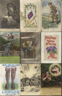WWI Album Of Cards Incl. Silks, Soldiers, War Damage, Song Cards & Sentimental Etc. Mixed Condition. (178) - Unclassified