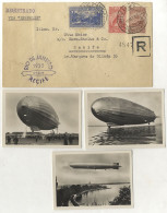 ZEPPELIN MAIL Covers (8) Incl. USA - 1925 Airship Covers To Bermuda (2), A Brazil 1932 Reg Zeppelin Cover, A Germany 193 - Autres & Non Classés