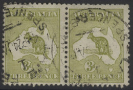 1915-27 3d Olive Green Die II, Wmk Inverted, FU Horizontal Pair, SG.37dw. (2) Cat. £750 - Autres & Non Classés