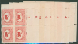 1929 1½d Centenary Set Of Twelve Plate Blocks Of Four, Each From The Top Left Corner, Hinged On The Selvedge Only, SG.11 - Autres & Non Classés