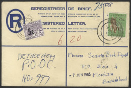 1963 (4th June) South Africa (size G) Formula Reg Envelope From Bethlehem To A Book Depot In Morija, Bearing 7½c Defin W - Autres & Non Classés