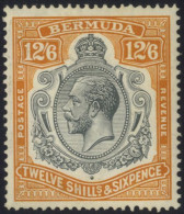 1924-32 MSCA 12/6d Grey & Orange M, Showing The 'break In Scroll' Variety, SG.93a, Cat. £700. - Other & Unclassified