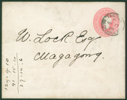 1899 Cape 1d Pink Postal Stationery Envelope Sent To Magagong, Cancelled 'TAUNGS/BECHUANALAND 17 99' C.d.s & B/stamped A - Autres & Non Classés