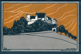 12521 Lenzburg - Schloss Von Osten - Carte Artistique Signé Carl Zweifel - Serie 4 - Sonstige & Ohne Zuordnung