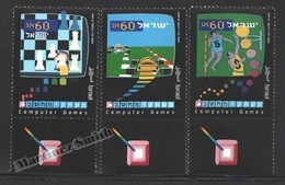 Israel 1990 Yv. 1121-23, Computer Games – Tab - MNH - Unused Stamps (with Tabs)