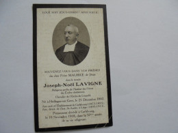 Souvenir Pieux Décès Frère MAURICE DE JESUS Joseph Noël Lavigne Hollogne Sur Geer 1842 Carlsbourg 1918 Ecole Religieux - Obituary Notices