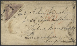 1860 Cover From Cape Town To Manchester, Franked 6d Pale Rose Lilac, Tied By Fine Triangle Cancel, London Transit & Manc - Other & Unclassified