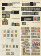 1918-39 M & U Collection/accumulation On Leaves & Stock Pages Incl. 1918-19 Imperf Sets M & U, 1919 5p, 1919-20 To 5m M  - Other & Unclassified