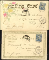 1900 Two Postcards Posted On Board 'Enn Simons' En Route From Nagasaki & Yokohama To Dijon, France, Both Franked 15c Sag - Autres & Non Classés