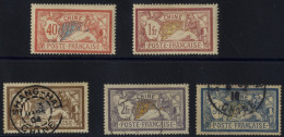 FRENCH PO's IN CHINA 1902 Merson Issues 40c Part O.g, 1f O.g (toned Gum), SG.43 & 45, 50c, 2f Pulled Perf & 5f Good To F - Sonstige & Ohne Zuordnung