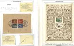 THIRD REICH Philatelic Exhibitions: OSTROPA 1935 M/Sheet (crease, Usual Toning Etc) FU On Postcard With Exhibition C.d.s - Sonstige & Ohne Zuordnung