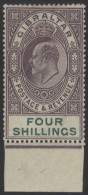 1904-08 CCA 4s Dull Purple & Green, Lower Marginal M, Lightly Toned Example, SG.53, Cat. £150. - Other & Unclassified