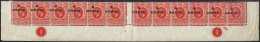 EAST AFRICA & UGANDA 1919 4c On 6c Scarlet In A Complete Plate (1) Strip Of Twelve From The Bottom Of The Sheet Showing  - Autres & Non Classés