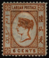 1880-92 6c Orange Brown Showing The 'no Dot At Upper Left' Variety, M, SG.6a. (1) Cat. £325 - Other & Unclassified