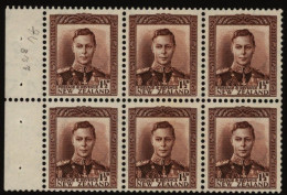 1938-44 1½d Purple Brown WMK INVERTED Booklet Pane Of Six, Fine UM, SG.607w, Cat. £270 - Other & Unclassified