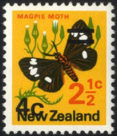 1971 4c On 2½c Magpie Moth Showing Misplaced Surcharge With Bars At Top Right And 4c At Lower Left. CP.P30aT, SG.957var. - Sonstige & Ohne Zuordnung
