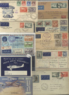 1934-38 Flight Covers To Or From Papua. Nice Range, Mainly First Flights With Cachets, Several Are Multi-franked Or With - Other & Unclassified