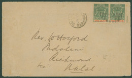 1895 (8 July) Envelope To Richmond, Natal, Bearing 1892-94 2d Pair Cancelled By Unclear Barred Numeral, Showing 'UMTALI/ - Other & Unclassified