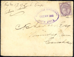 BOER WAR 1900 Cover To Winnipeg Bearing GB 1d Lilac, Tied By ORC C.d.s, Endorsed Reg No. 17 Of LS Corps/Active Service W - Autres & Non Classés
