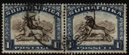 1930-44 1s Brown & Deep Blue Pair Showing The 'dart In Gnu's Back' Variety, FU, SG.48a. (2) Cat. £450 - Sonstige & Ohne Zuordnung