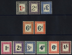 POSTAGE DUES Fine M Range 1914-22 1s SG.D7, 1932-42 2d SG.D26, 3d Indigo & Milky Blue - Wmk Inverted SG.D28a, 6d (both S - Autres & Non Classés