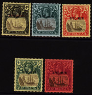 1912-37 MCCA Set Optd SPECIMEN, Fine M, Lovely Fresh Colours, SG.92s/96s. (5) Cat. £650 - Other & Unclassified