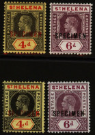 1912 KGV 4d & 6d On Chalky Paper Optd SPECIMEN Large Part O.g, SG.83s/4s, Also The 1913 Set On Ordinary Paper Optd SPECI - Altri & Non Classificati