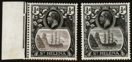 1923 MSCA ½d Grey & Black Marginal M (some Tones) Showing 'broken Mainmast' Variety, SG.97a, Another ½d Showing The 'cle - Sonstige & Ohne Zuordnung