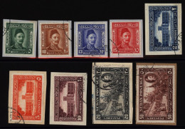1935 Gordon Set, Each VFU On A Small Piece, SG.59/67. (9) Cat. £225 - Other & Unclassified