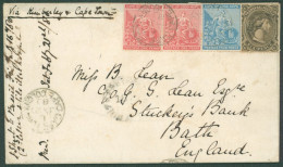 1880 (16 Jan) Envelope Ex The Lean Correspondence From Pretoria To Bath, Marked 'Via Kimberley & Cape Town', Bearing 187 - Sonstige & Ohne Zuordnung