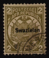 1889-90 2d Olive Bistre Showing The 'SWAZIELAN' Overprint Variety. FU, SG.5b. (1) Cat. £500 - Sonstige & Ohne Zuordnung