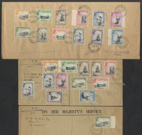 1956 Defin Set Of Twelve On A Brown Envelope FDC, Cancelled MBABANE 2.July.56, SG.53/64 Plus 1961 14th Feb Issue Set Of  - Andere & Zonder Classificatie