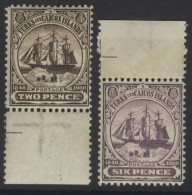 1900 2d Sepia & 6d Dull Mauve UM Marginal Examples, But With NO WATERMARK (2d With Corner Toned Perf) SG.104 & 106 Varie - Andere & Zonder Classificatie