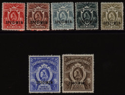 1898-1902 1a To 5r Defin Set Optd SPECIMEN, Fresh M, Odd Minor Gum Crease Not Detracting, SG.84s/91s. (7) Cat. £225 - Other & Unclassified
