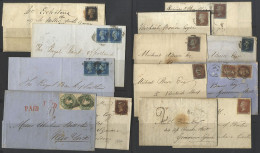 1840-57 LINE ENGRAVED COVERS (11) On Two Hagners, With Four Margin 1d Black To Great Yarmouth (a Little Soiled), Two Cov - Autres & Non Classés