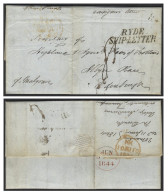 1844 Entire Letter From Belize, British Honduras To Edinburgh, Landed At Ryde, Isle Of Wight And Showing On Obverse A RY - Sonstige & Ohne Zuordnung