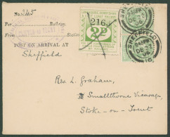 1906 Cover Franked KEVII ½d Pair, Tied 'Shefield C.d.s's DEC.22.06, Alongside Lancashire, Derbyshire & E.Coast Railway 2 - Sonstige & Ohne Zuordnung