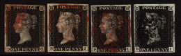 UNPLATED Group Of Four Examples, DC, NJ & PC Cancelled In Red, HI In Black, Each An Attractive Example With Four Margins - Sonstige & Ohne Zuordnung