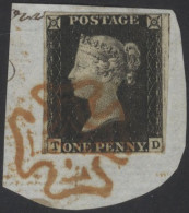 Plate 2 TD, Four Margin Example, Tied To Small Piece By VF Red MC. (1) - Other & Unclassified