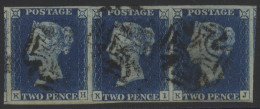 Plate 1 KH/KJ Horizontal Strip Of Three With Good To Large Margins, Portion Of Adjoining Stamp Visible At Left & Right S - Otros & Sin Clasificación