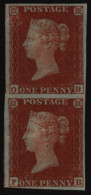 1841 1d Red-brown In Vertical Pair OB-PB, O.g (good To Large Margins), An Attractive & Unusual Multiple, SG.8, Cat £1200 - Altri & Non Classificati