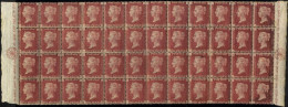 1858-79 1d Rose-red Pl.156 IA-LL Block Of Forty Eight, Part Sheet Margin With Ornament And Part Inscription On Either Si - Other & Unclassified