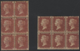 1864-79 1d Rose Red Pl.120 Block Of Six LH/NI, Full O.g (gum Wrinkles), Also Pl.203 Block Of Six RJ/SL, Full O.g, SG.43. - Andere & Zonder Classificatie