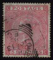 1867-83 Anchor 5s Rose Pl.4 On White Paper, FU With Part ‘Lombard St 1885’ Boxed Circle Cancel, Fine & Attractive, SG.13 - Other & Unclassified